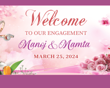 Engagement Party Banner Vector Template