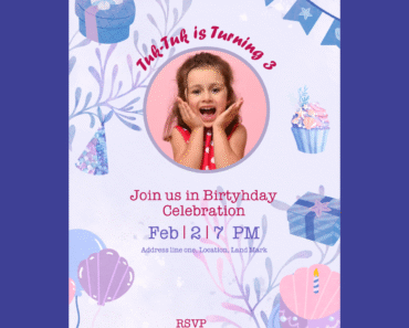 First Birthday Invitation Vector