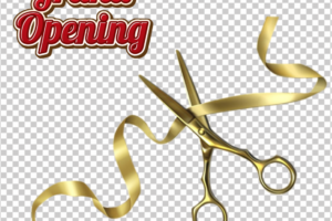 Golden Ribbon Cutting PNG