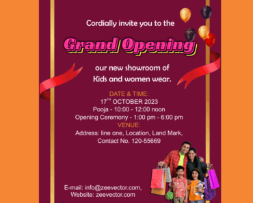 Grand Opening Invitation Card Vector Free