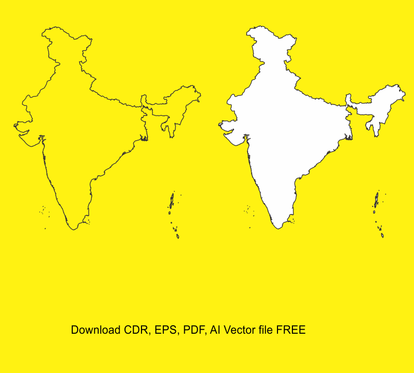 India-Map-Vector-Line-art