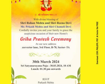 Vastu Shanti Invitation Template CDR