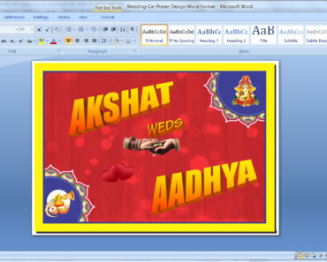 Wedding Car Poster Design Word Format